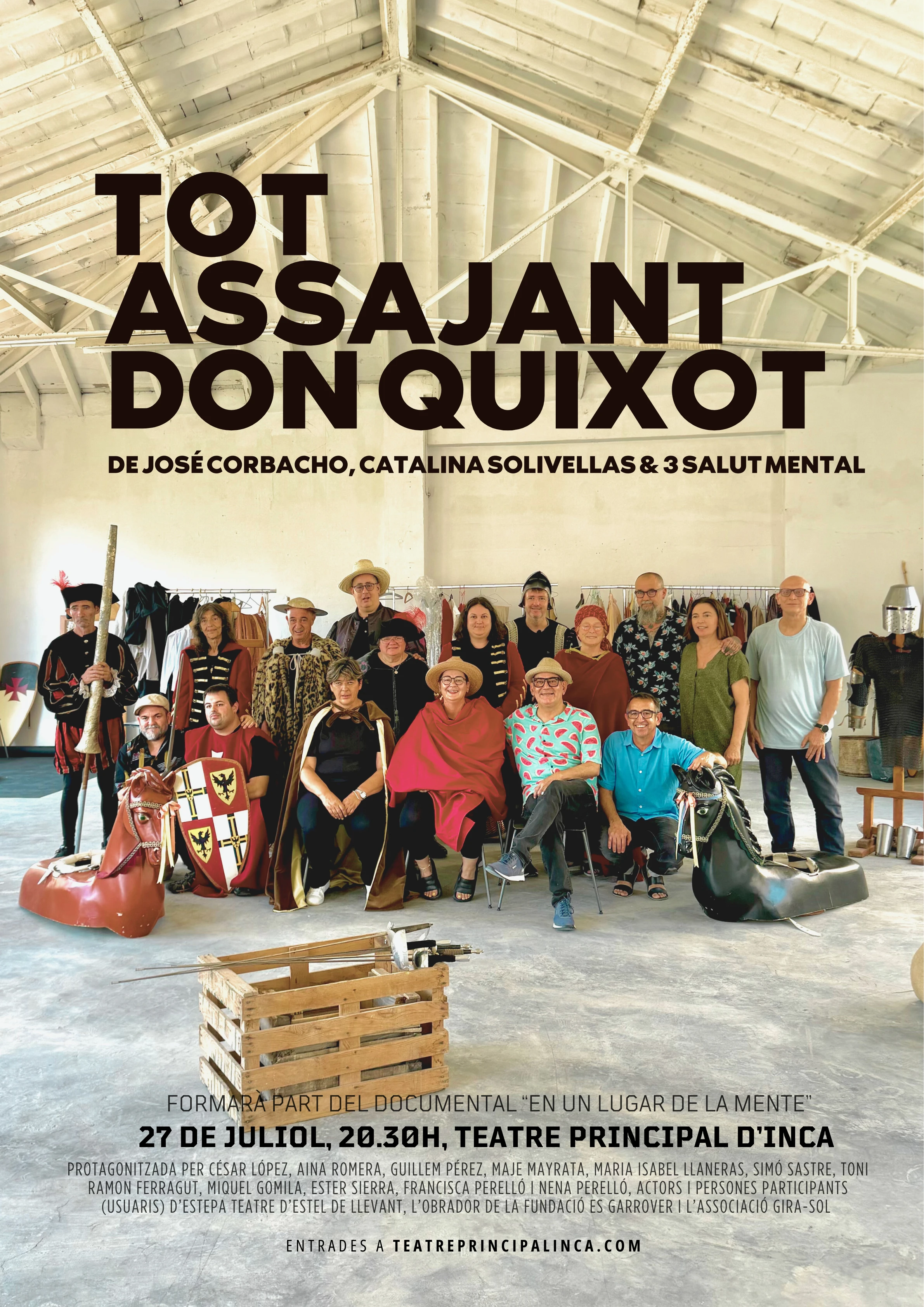Corbacho, Solivellas y 3 Salut Mental os invitamos a “Todo ensayando don Quijote”, este sábado en el Teatro Principal de Inca